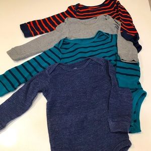 Set of 4 baby boy long sleeved thermal onesies